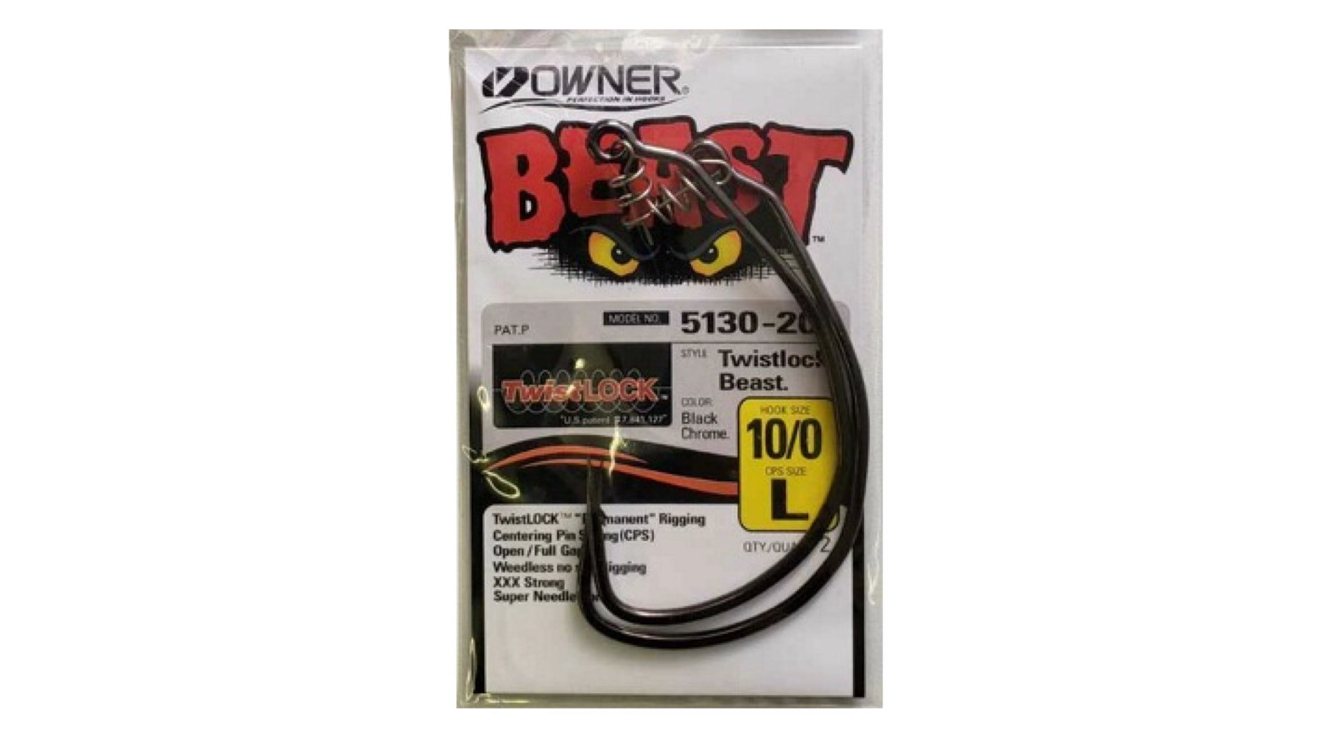 Owner Weighted Twistlock Beast Hook 10/0 / 1/2 oz
